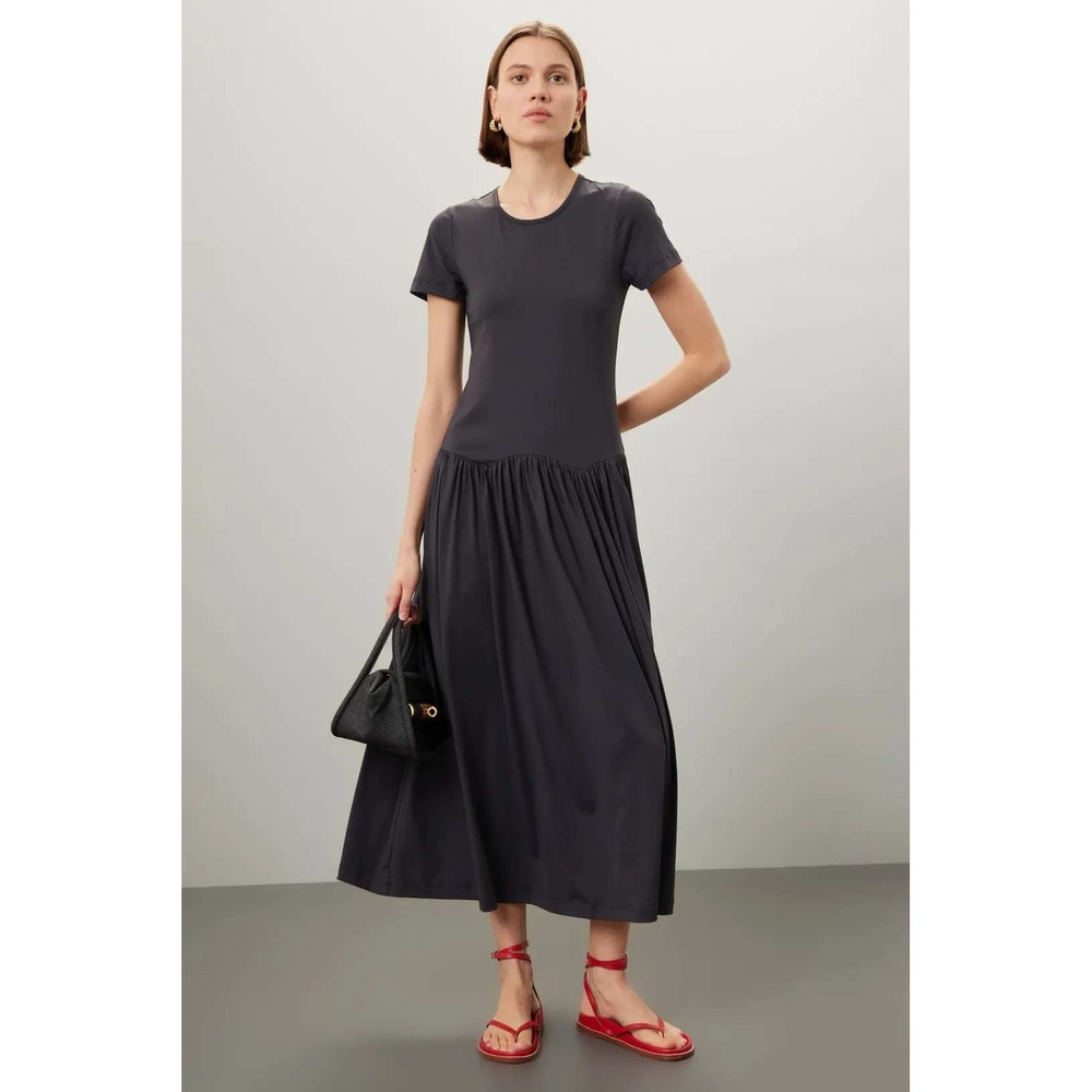 Ciao‎ Lucia Coletta Dress size M Black Drop Waist Midi Minimalist Capsule